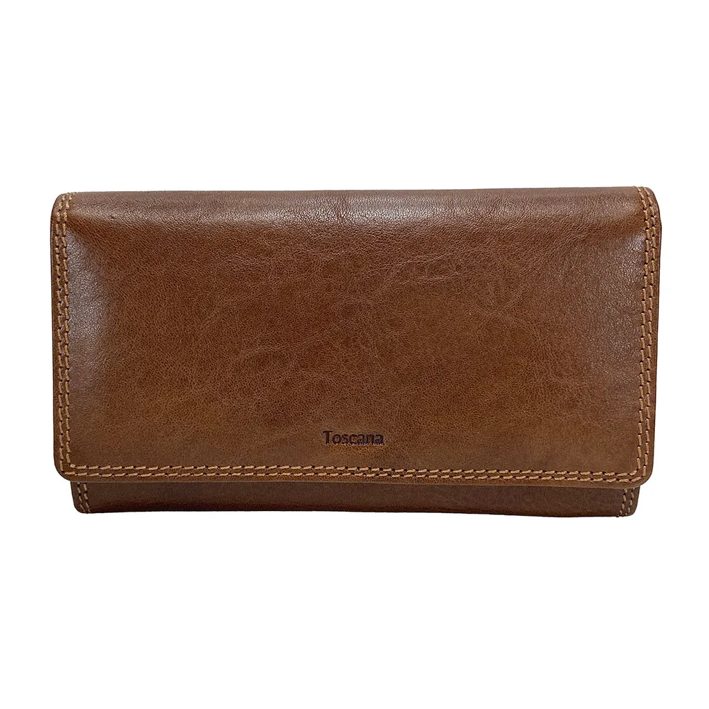 Golunski Flapover Toscana Purse - Style 7-8011 Tan
