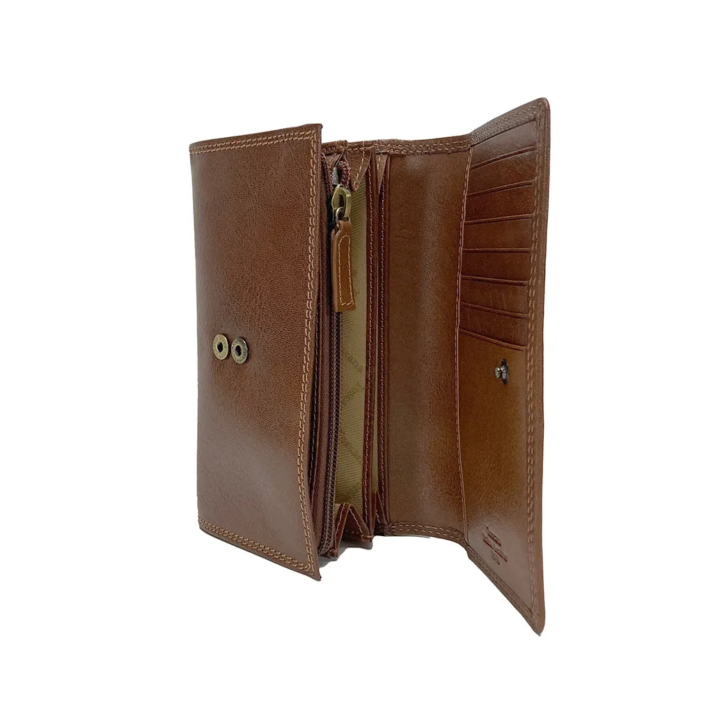 Golunski Flapover Toscana Purse - Style 7-8011 Tan