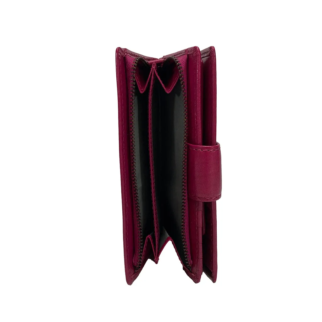 Golunski Tab Flapover Siena Purse - Style 7- 8028- Fuchsia