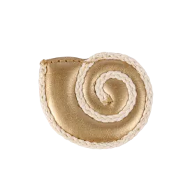Gurt Hairclip | Moon Shell | Champagne Metallic Leather
