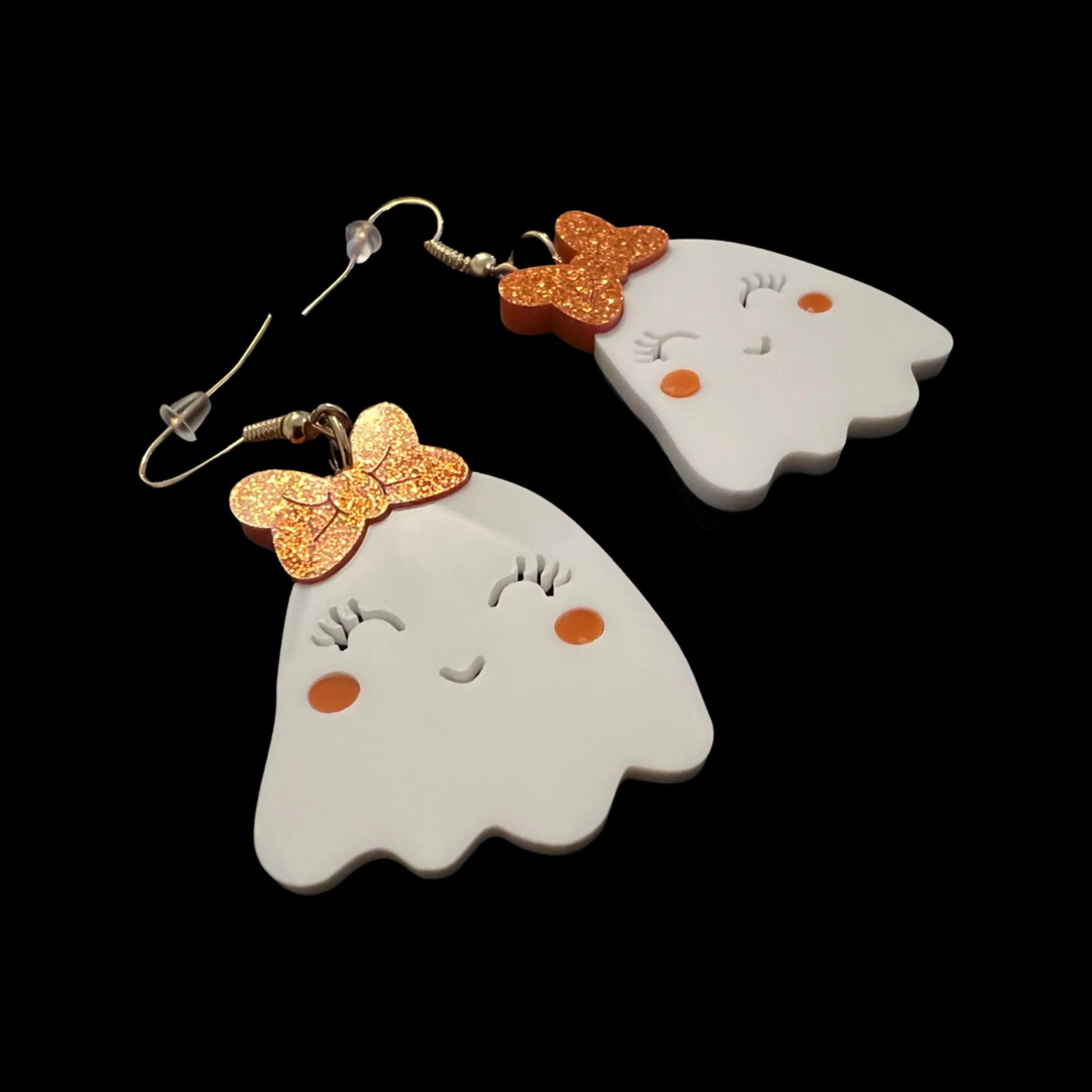 Halloween Ghost Earrings - Halloween Earrings, Ghost Jewelry, Halloween Jewelry, Cute Halloween Earrings, Pumpkin Earrings, Trick or Treat