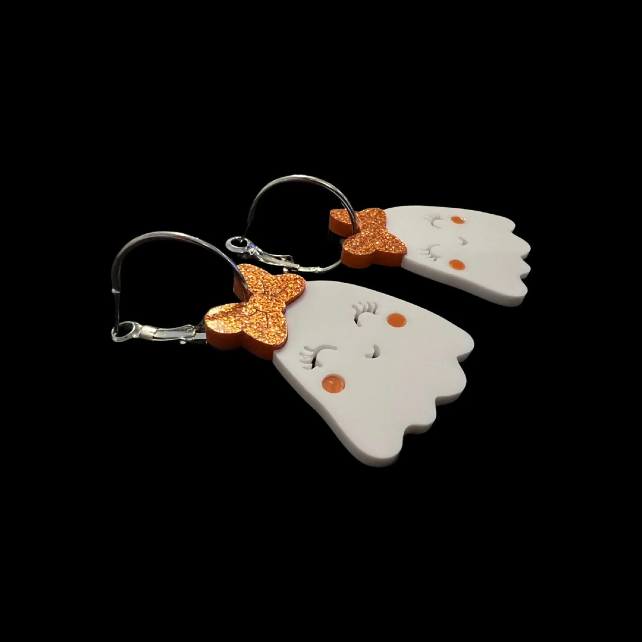 Halloween Ghost Earrings - Halloween Earrings, Ghost Jewelry, Halloween Jewelry, Cute Halloween Earrings, Pumpkin Earrings, Trick or Treat