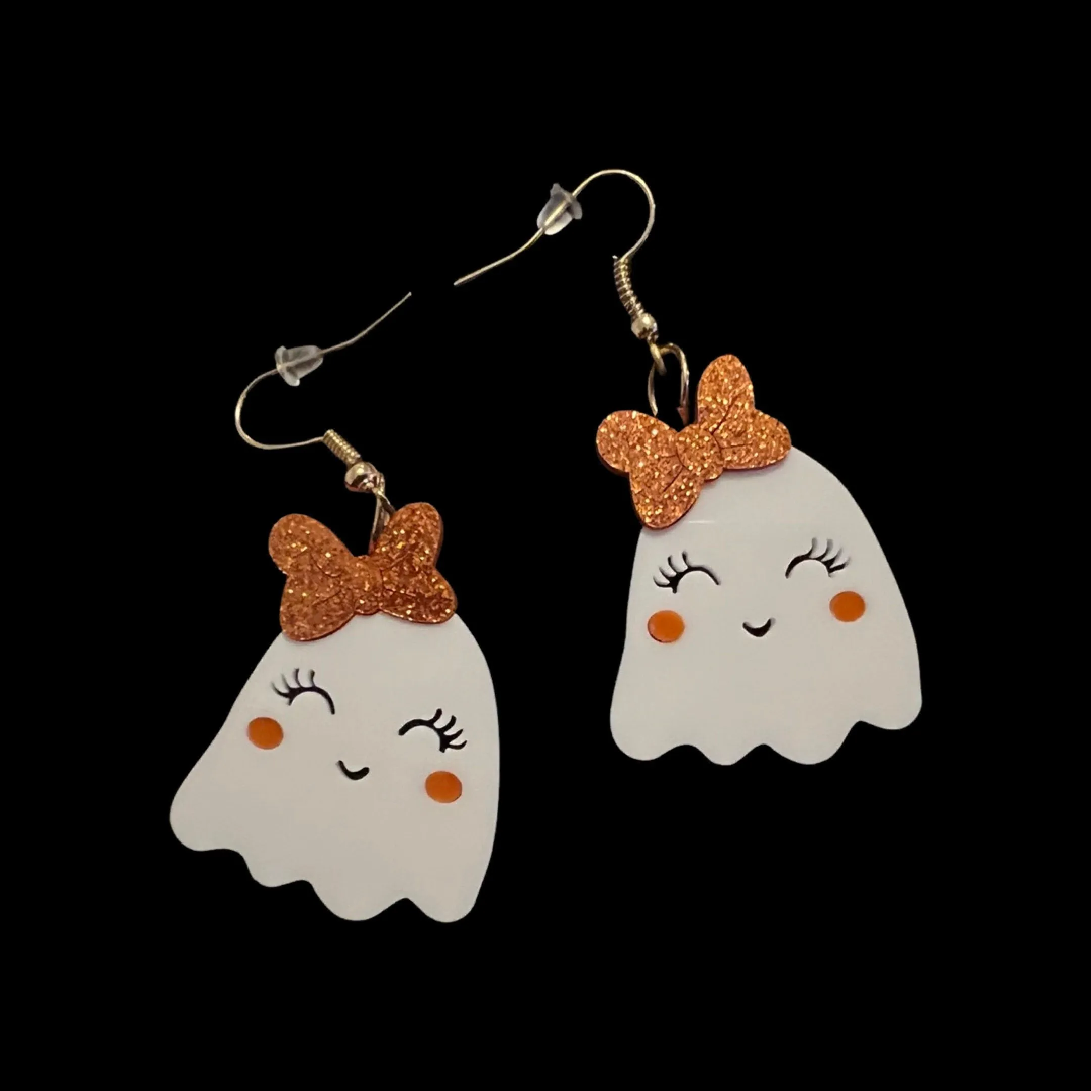 Halloween Ghost Earrings - Halloween Earrings, Ghost Jewelry, Halloween Jewelry, Cute Halloween Earrings, Pumpkin Earrings, Trick or Treat