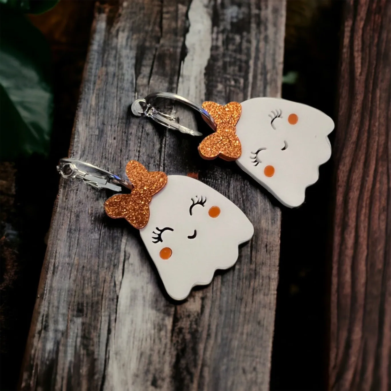 Halloween Ghost Earrings - Halloween Earrings, Ghost Jewelry, Halloween Jewelry, Cute Halloween Earrings, Pumpkin Earrings, Trick or Treat