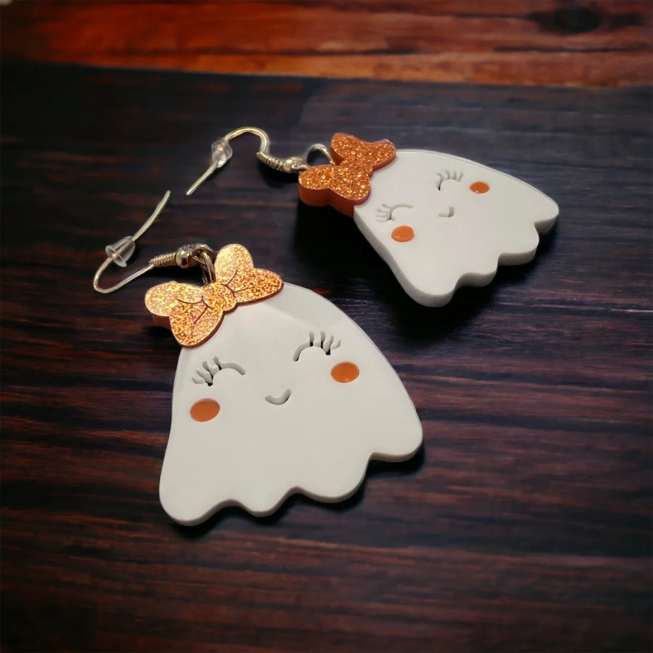 Halloween Ghost Earrings - Halloween Earrings, Ghost Jewelry, Halloween Jewelry, Cute Halloween Earrings, Pumpkin Earrings, Trick or Treat
