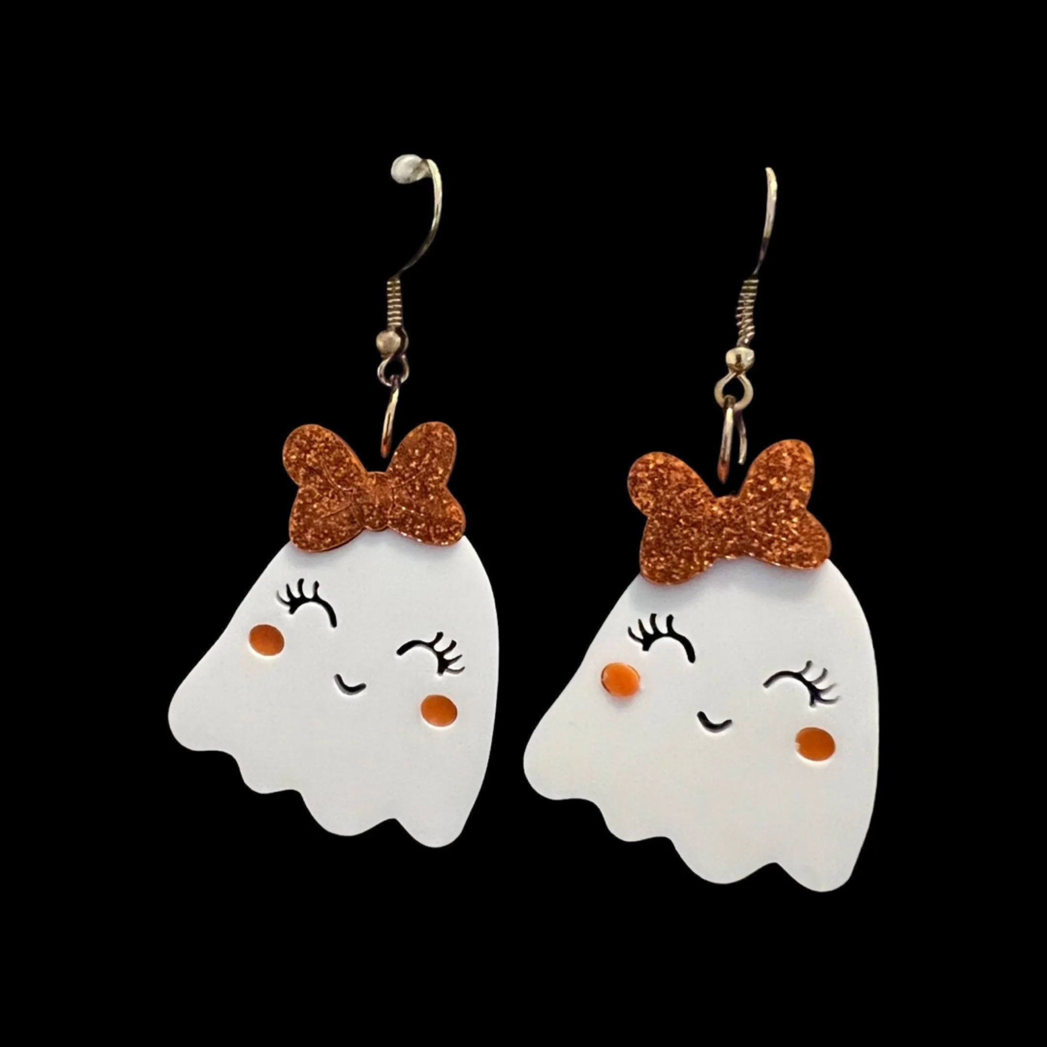 Halloween Ghost Earrings - Halloween Earrings, Ghost Jewelry, Halloween Jewelry, Cute Halloween Earrings, Pumpkin Earrings, Trick or Treat