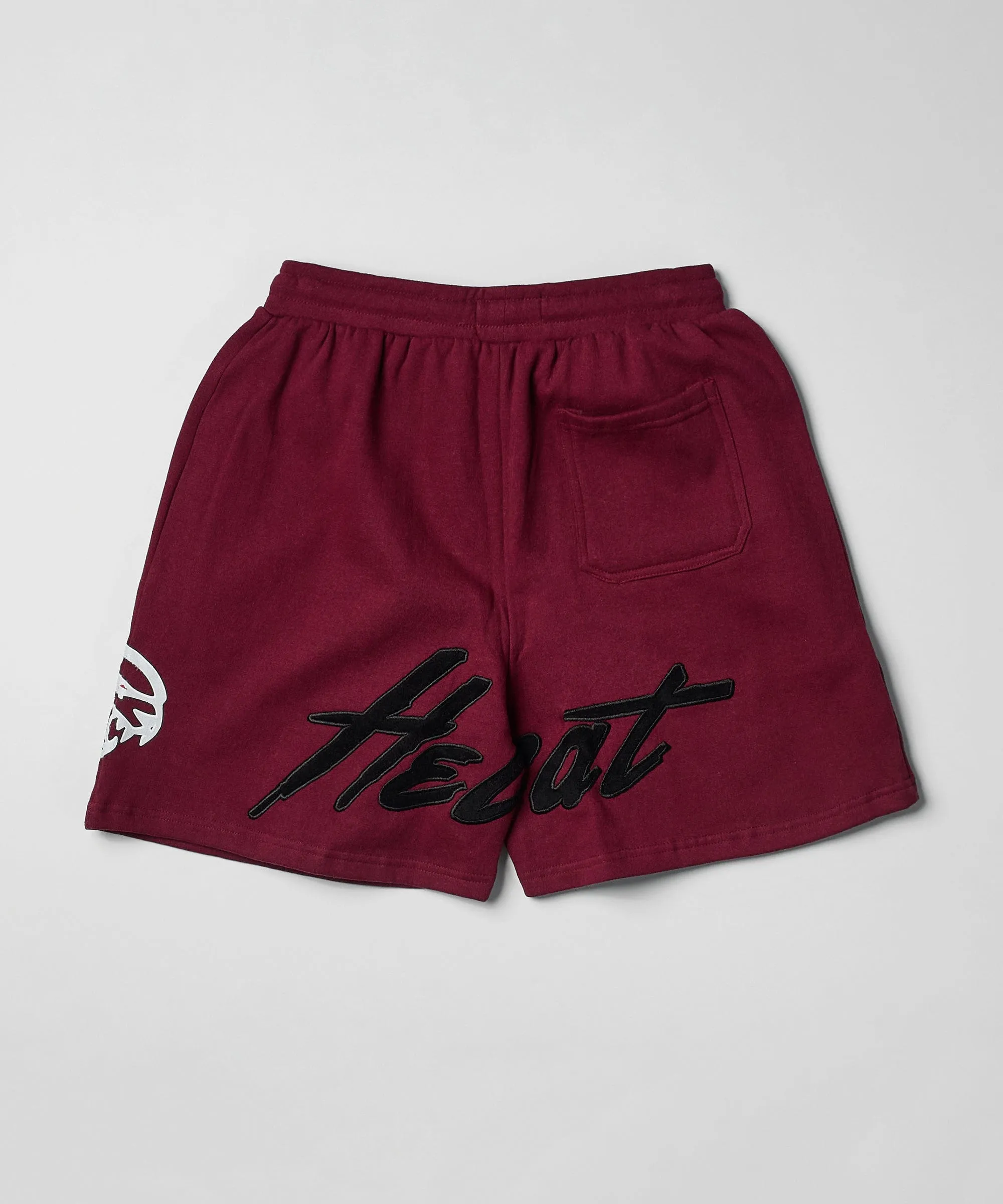 Hellcat Embroidered Fleece Shorts - Burgundy