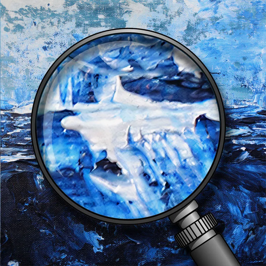 Horizontal deep blue & white abstract wall art print
