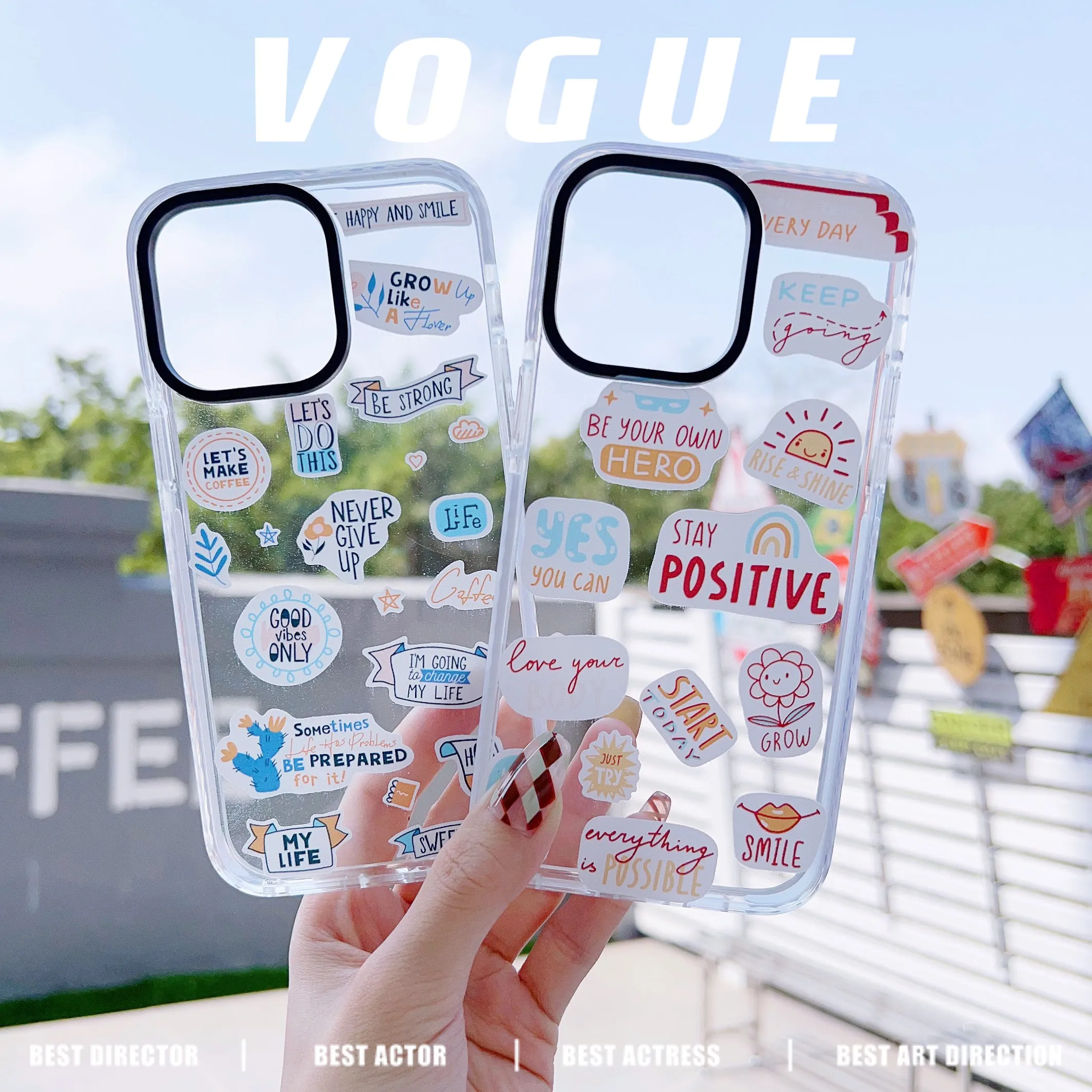 iPhone Impact Proof Silicon Case ( Motivational Stickers )
