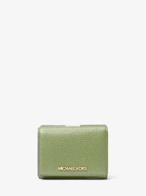 Jet Set Travel Medium Pebbled Leather Trifold Wallet