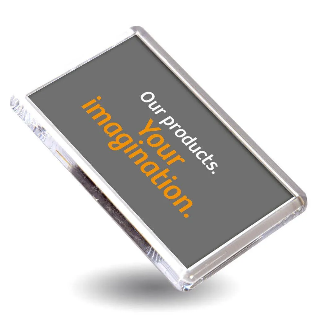 L4 Rectangular Blank Plastic Photo Insert Fridge Magnet - 70 x 45mm - Individually Bagged - Pack of 10