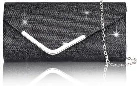 Larcenciel Clutch Purses for Women, Shiny Sequin Envelope Clutch Evening Bag with Chain, Fashion Sparkly Party Prom Purse