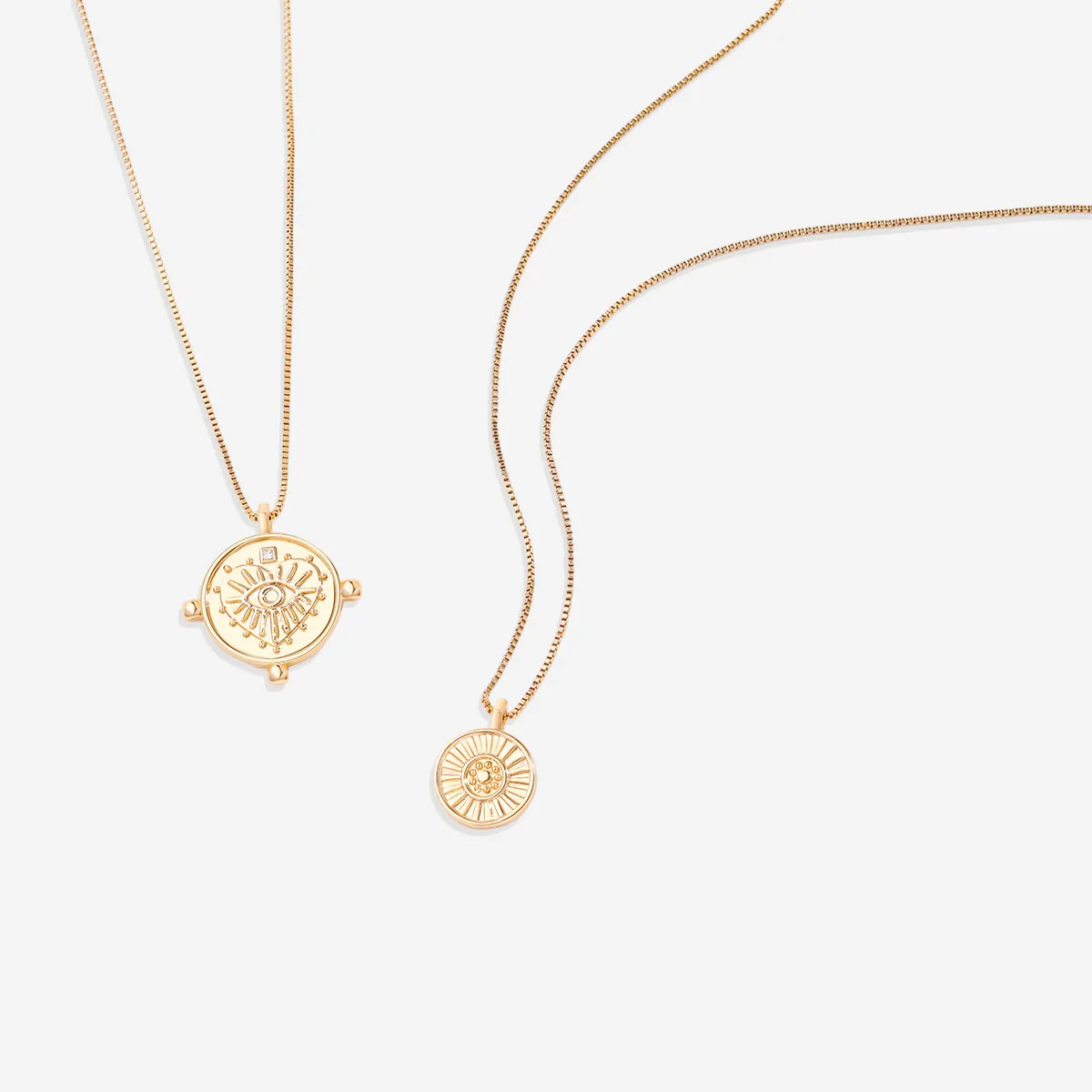 Layered Evil Eye Coin Necklace