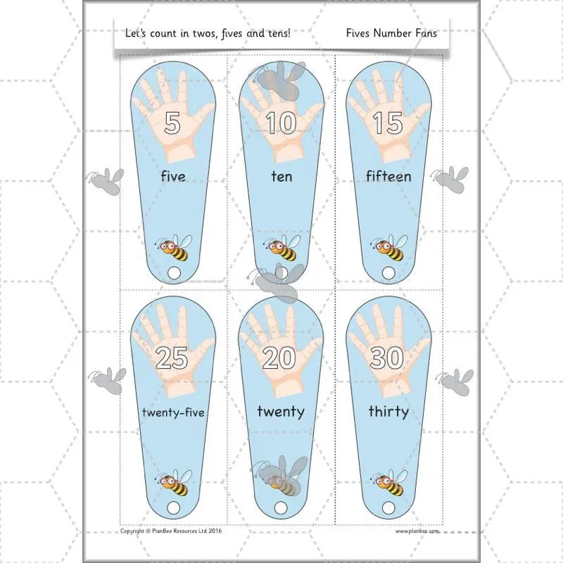 Let's count in twos, fives and tens
