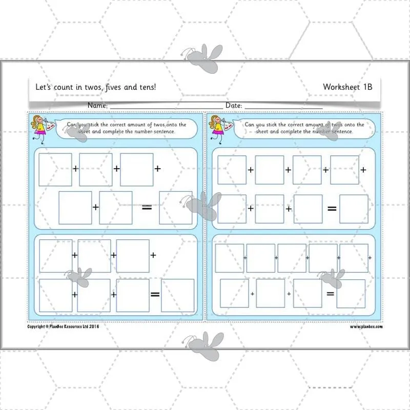 Let's count in twos, fives and tens