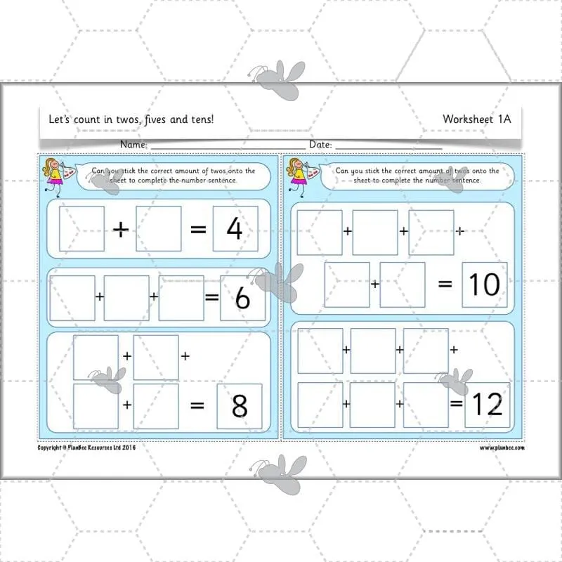 Let's count in twos, fives and tens