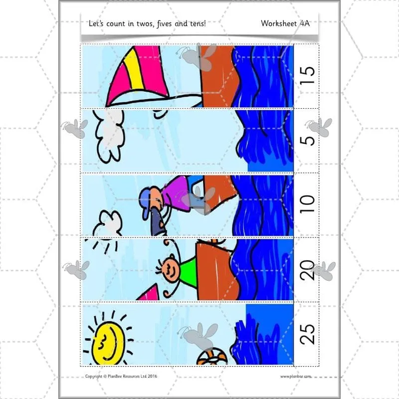 Let's count in twos, fives and tens