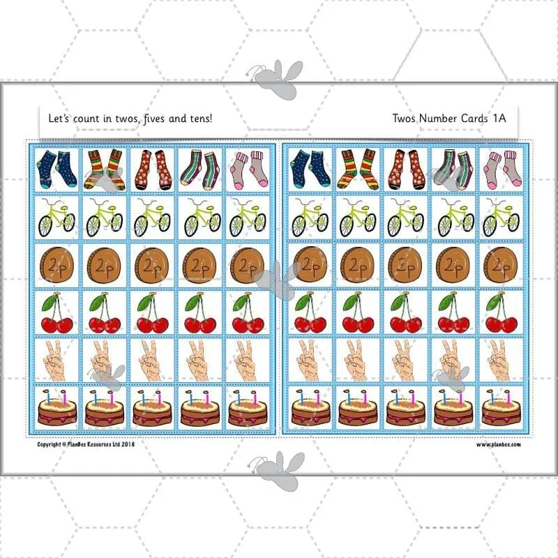 Let's count in twos, fives and tens