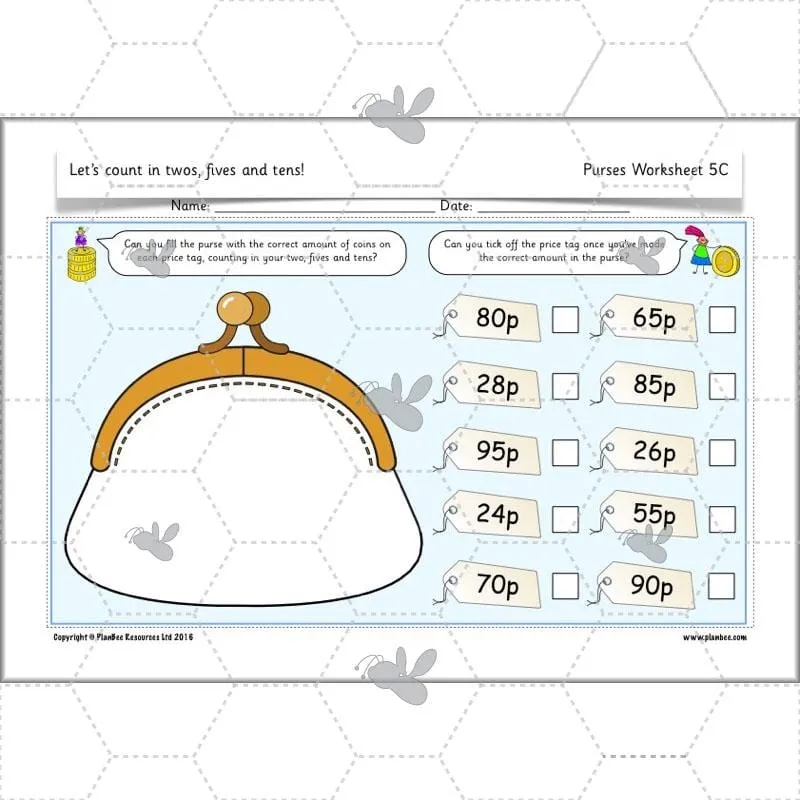 Let's count in twos, fives and tens