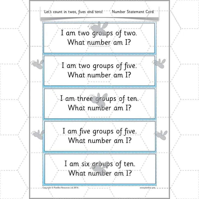 Let's count in twos, fives and tens