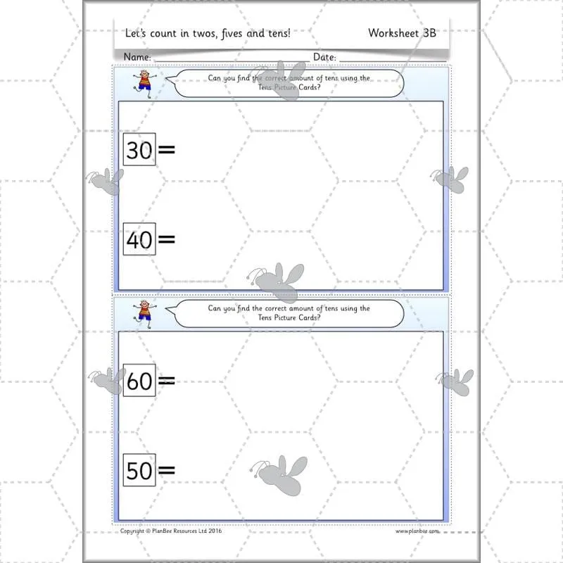 Let's count in twos, fives and tens