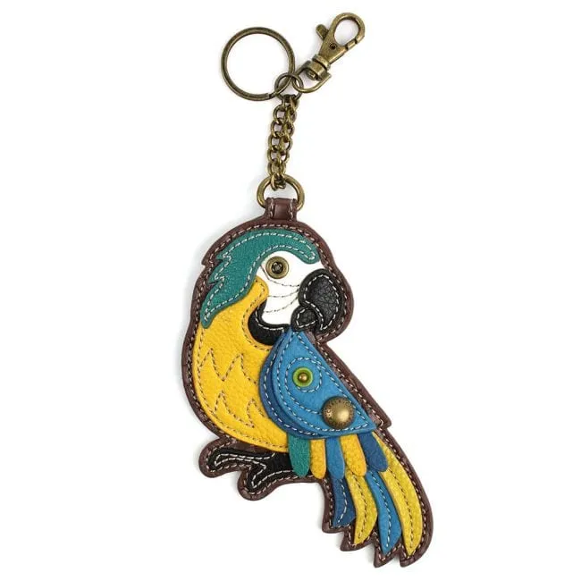 Macaw- KEYCHAIN, Coin Purse-Blue & Gold or Scarlet Macaws*