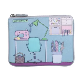 Mala Leather Grey The Sewing Room Coin & Card Purse
