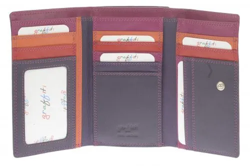 Medium Leather Multicoloured Compartment Purse (5 Colours)