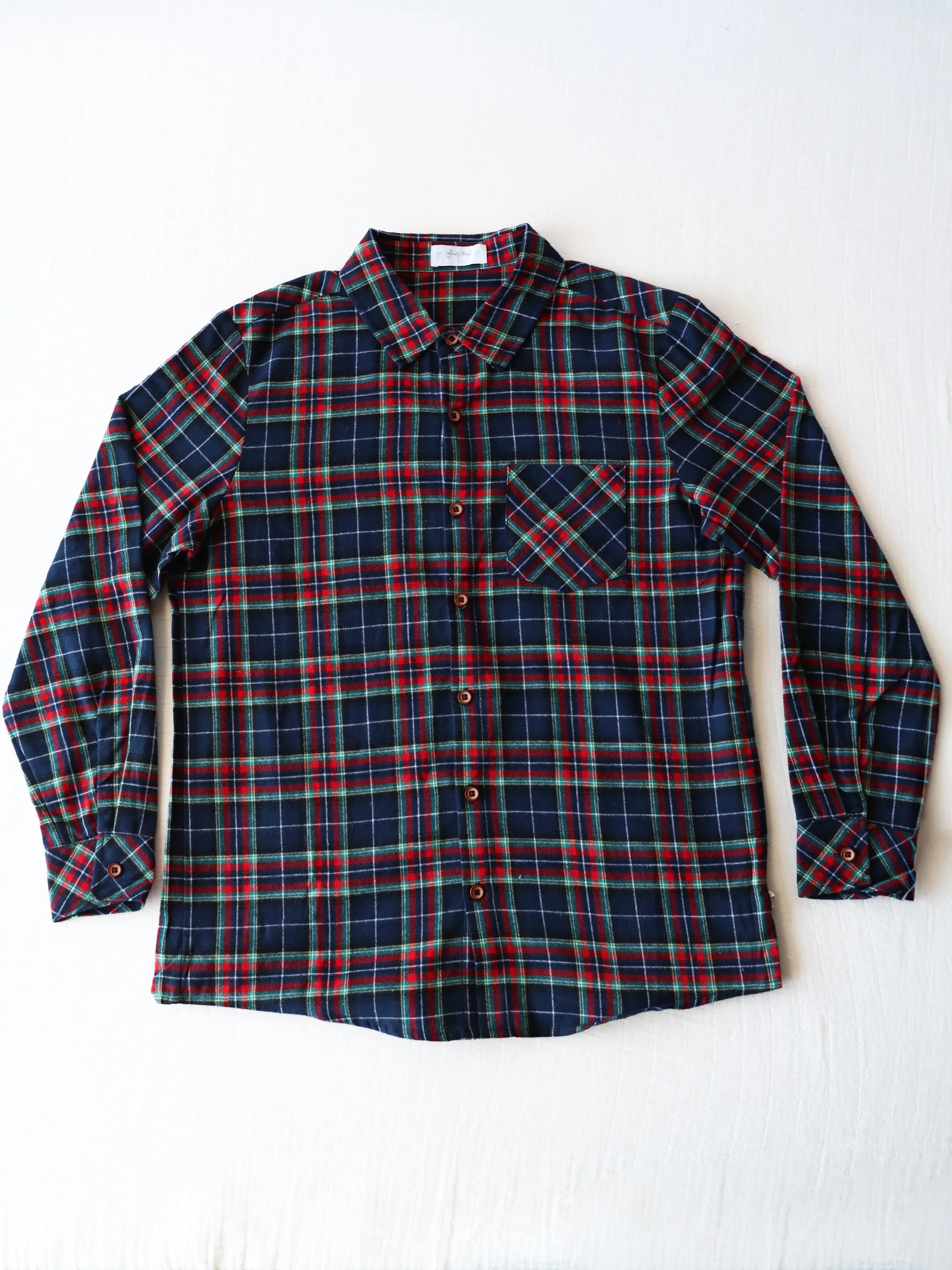 Men's Button Up Shirt - Navy Midnight Plaid