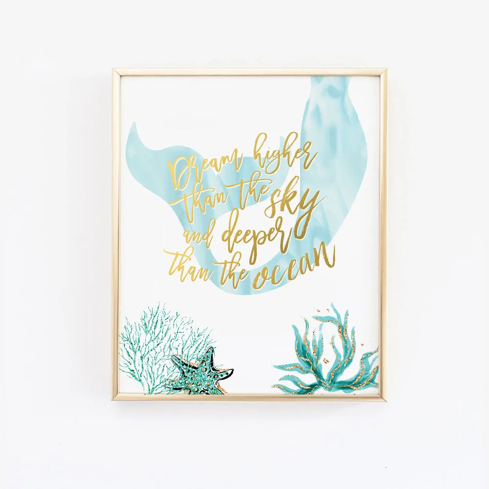 Optimized Mermaid-Themed Nursery Gallery Wall Art