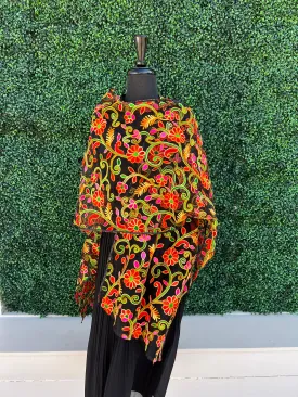 Mesh embroidered Ruana