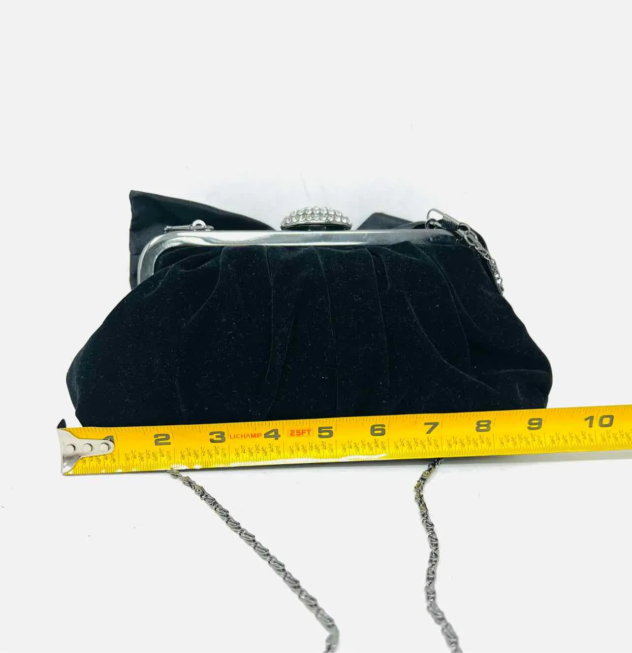 Neiman Marcus Black Bow Velvet Purses Crossbody Purse