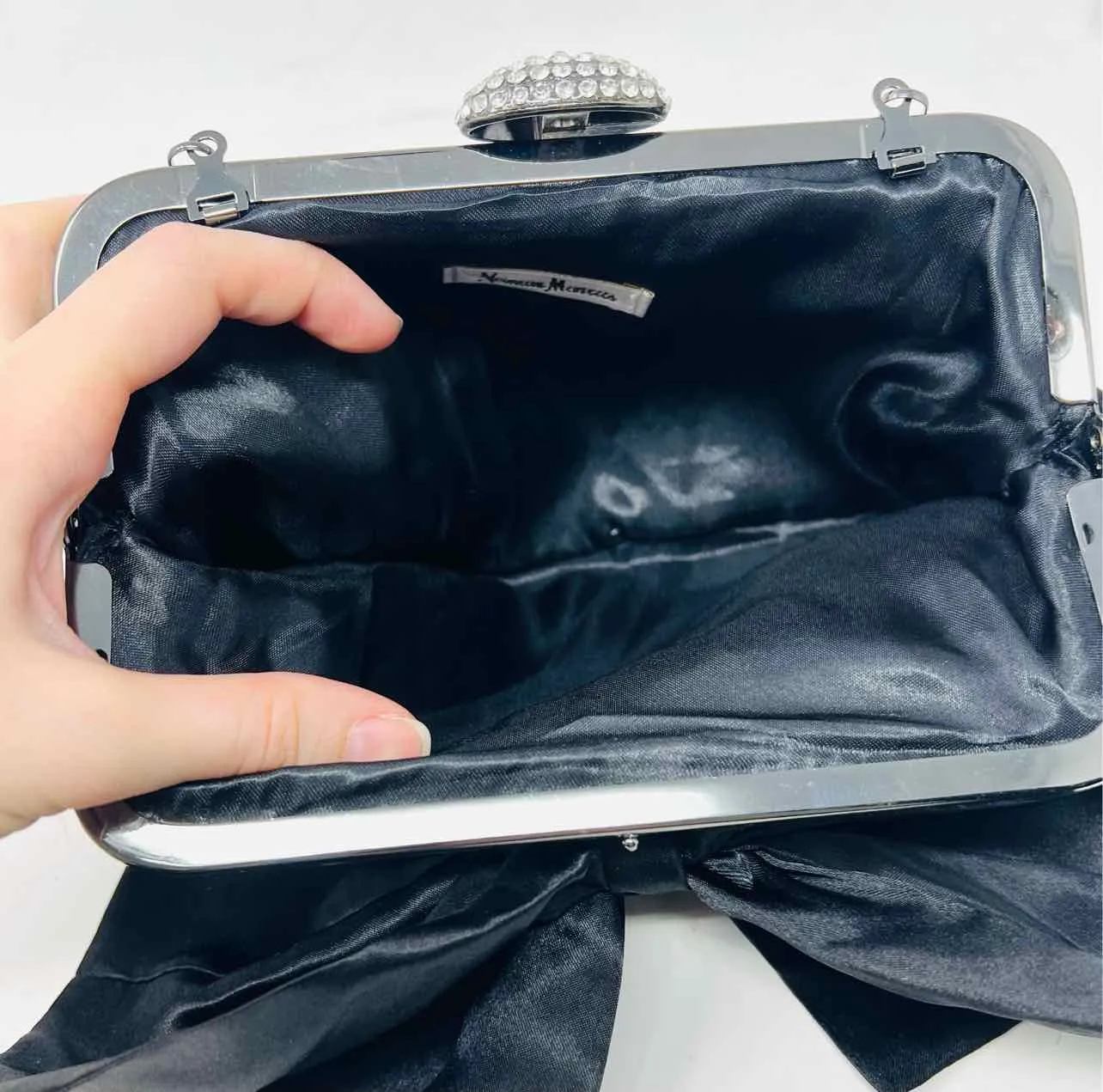 Neiman Marcus Black Bow Velvet Purses Crossbody Purse
