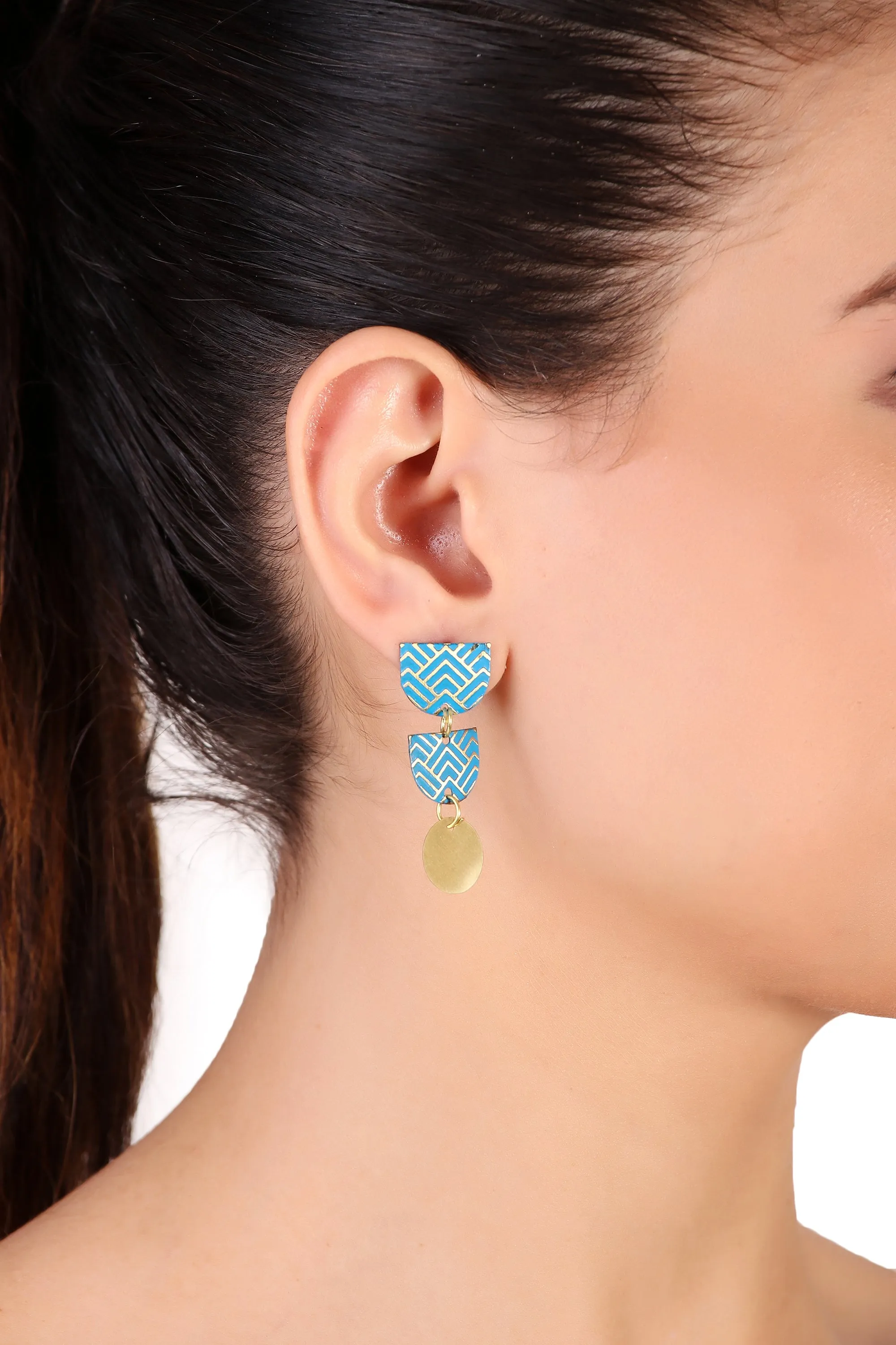 Nutan Earrings, blue - Wholesale