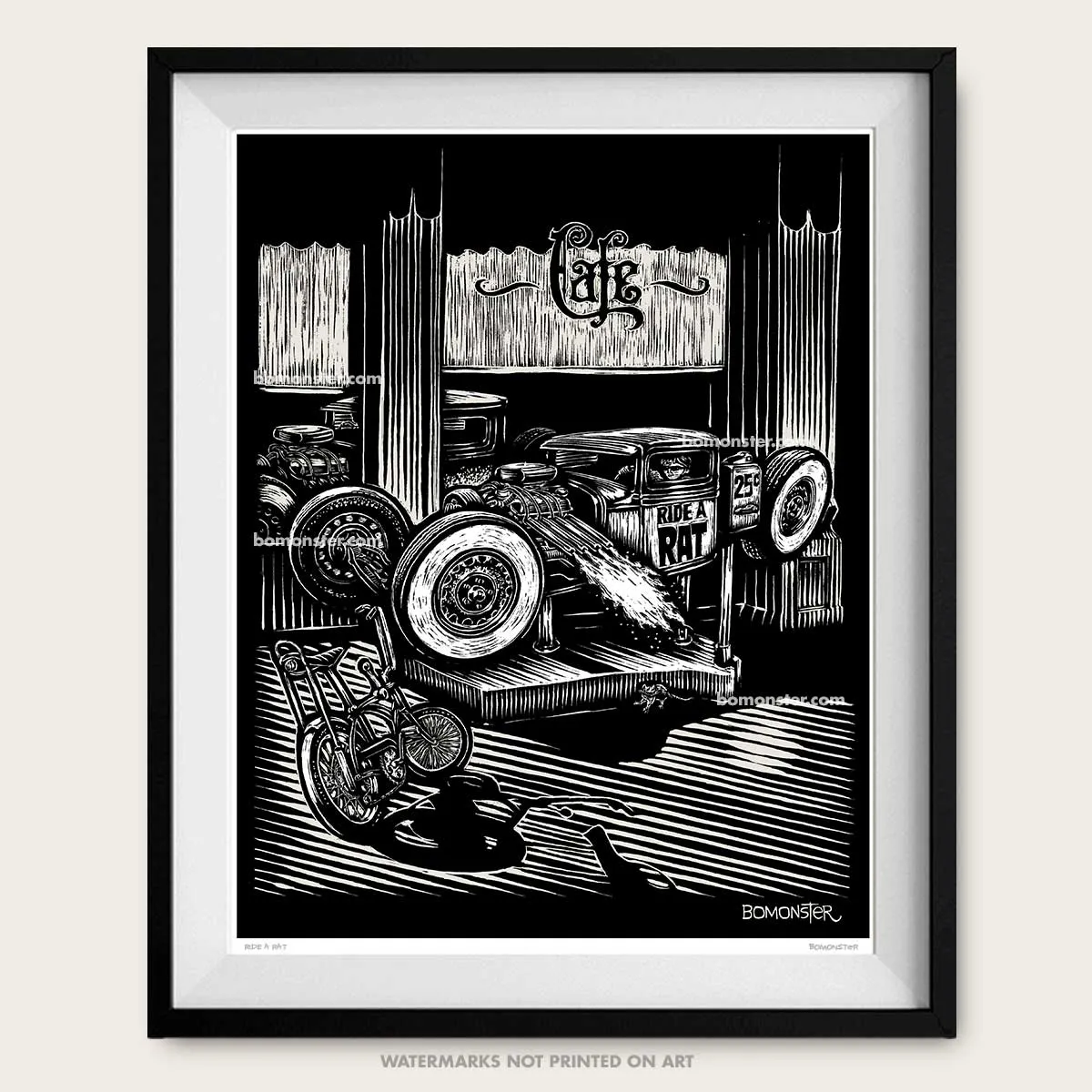 Original Rat Rod Art "Ride A Rat"