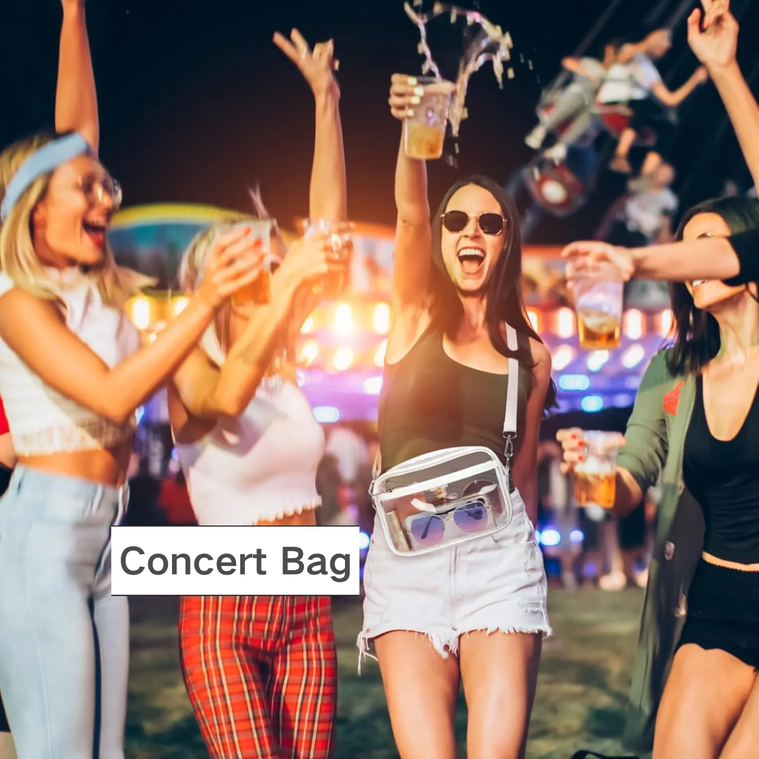 PACKISM Clear Bag for Stadium Events - Clear Purses for Women Stadium Crossbody Concert Bag for Game Day, Sports, Festival