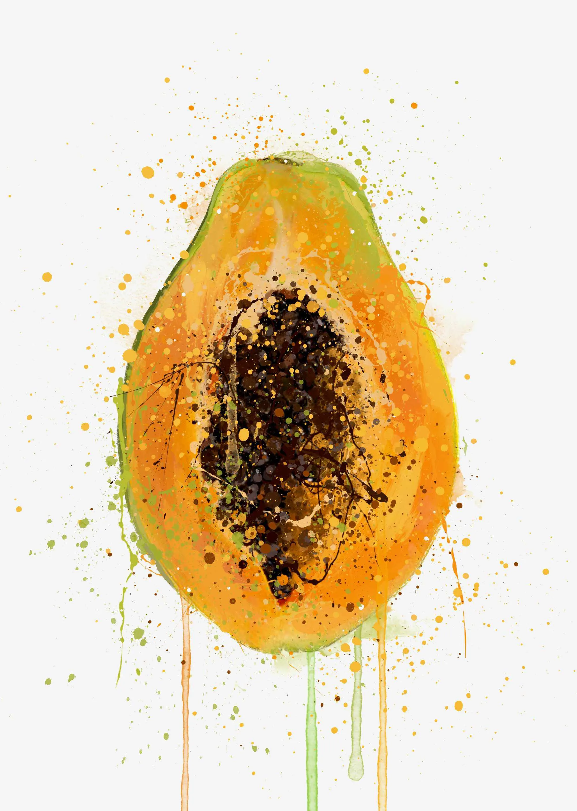 Papaya Fruit Wall Art Print