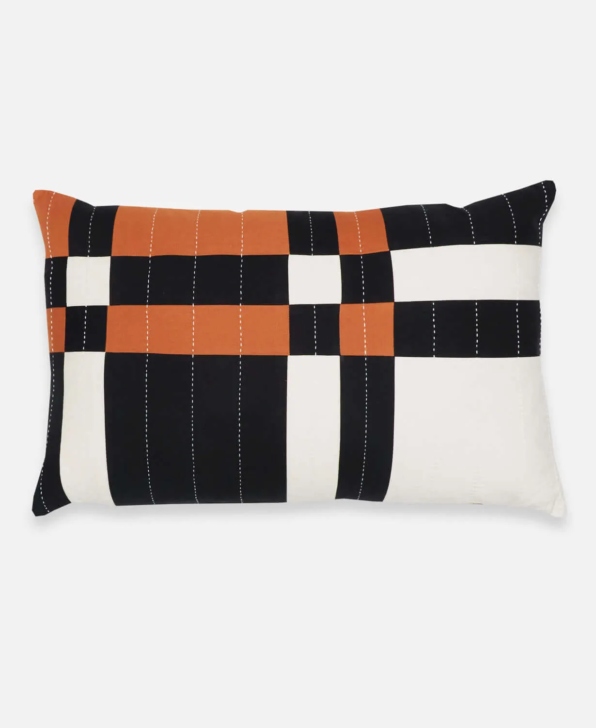 Patchwork Plaid Lumbar Pillow