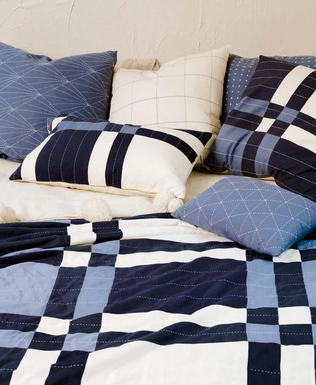 Patchwork Plaid Lumbar Pillow