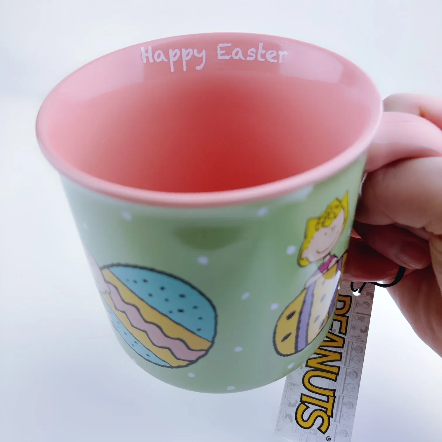 Peanuts Charlie Brown and friends & Giant Easter Eggs Big Coffee Mug Cup 21 oz
