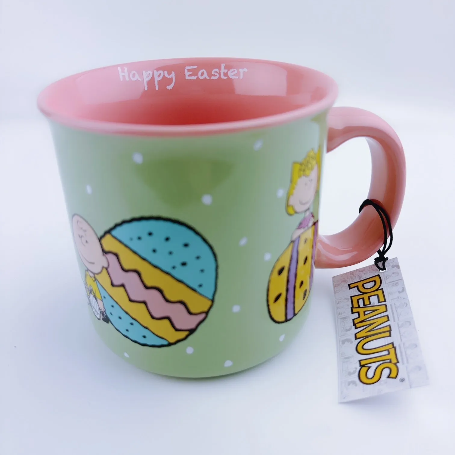 Peanuts Charlie Brown and friends & Giant Easter Eggs Big Coffee Mug Cup 21 oz