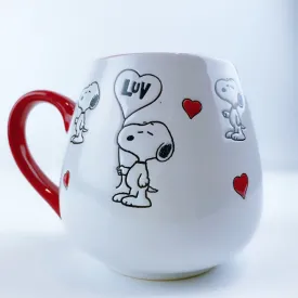 Peanuts Snoopy Luv Balloon Ceramic Red Mug 20oz