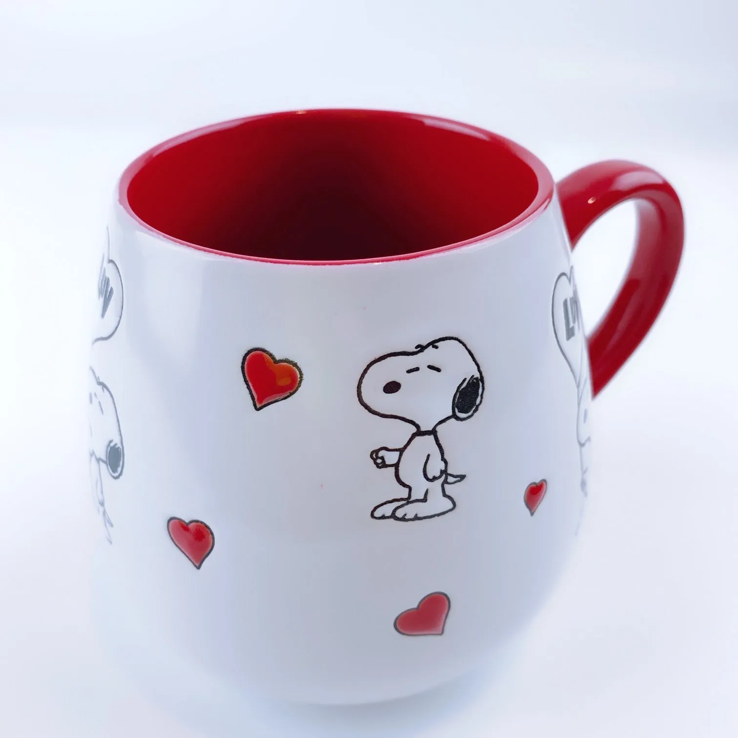 Peanuts Snoopy Luv Balloon Ceramic Red Mug 20oz