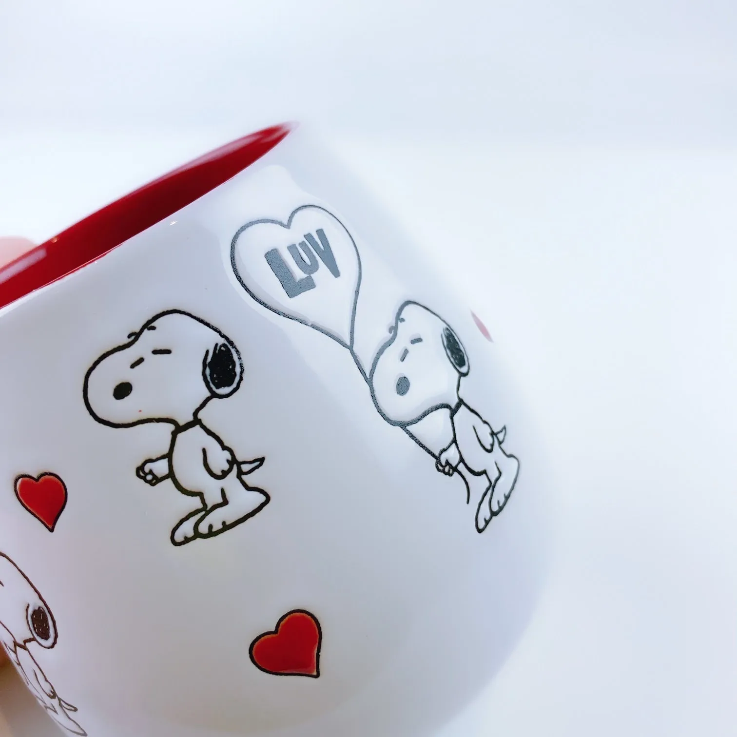 Peanuts Snoopy Luv Balloon Ceramic Red Mug 20oz