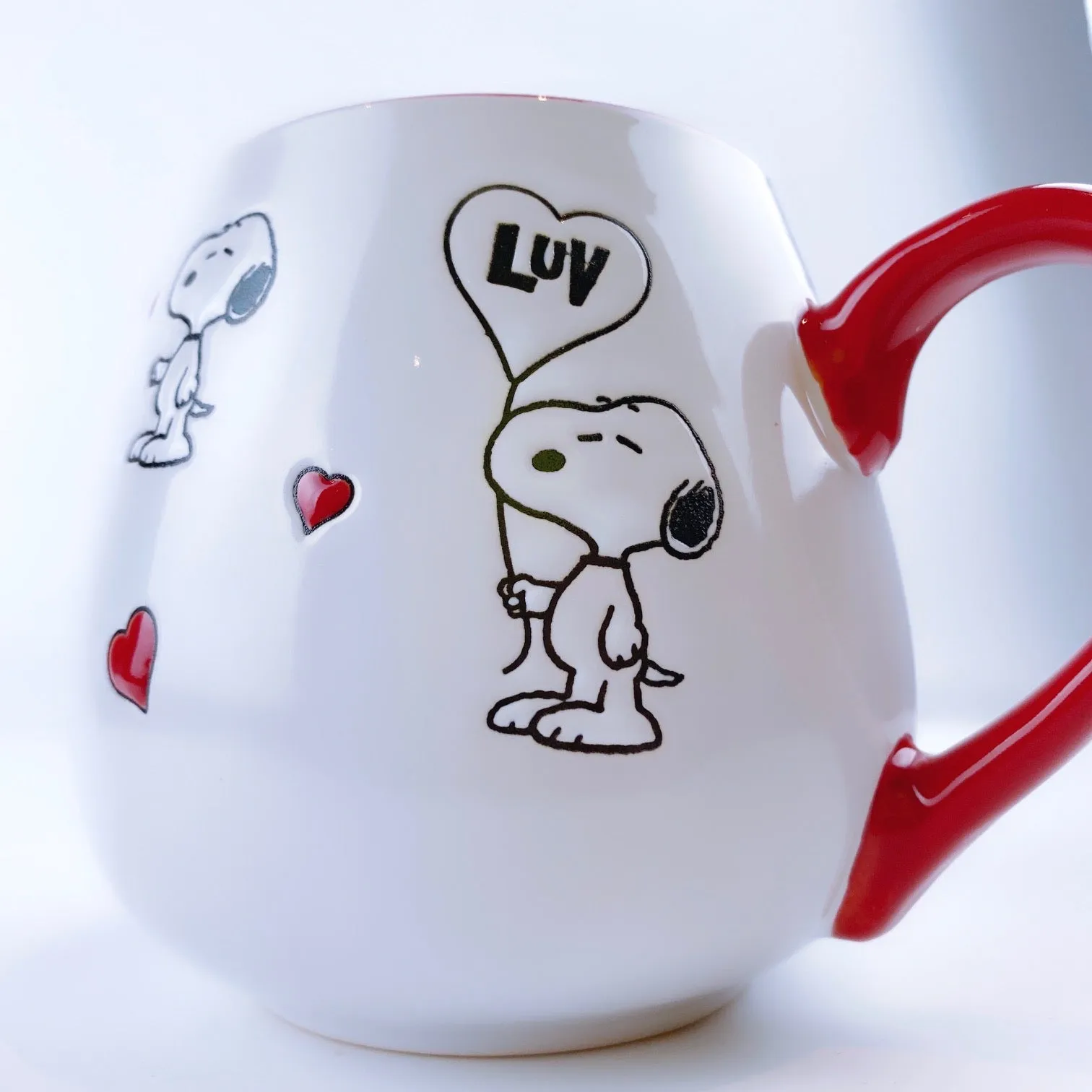 Peanuts Snoopy Luv Balloon Ceramic Red Mug 20oz