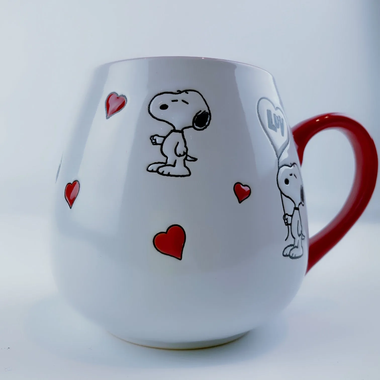Peanuts Snoopy Luv Balloon Ceramic Red Mug 20oz