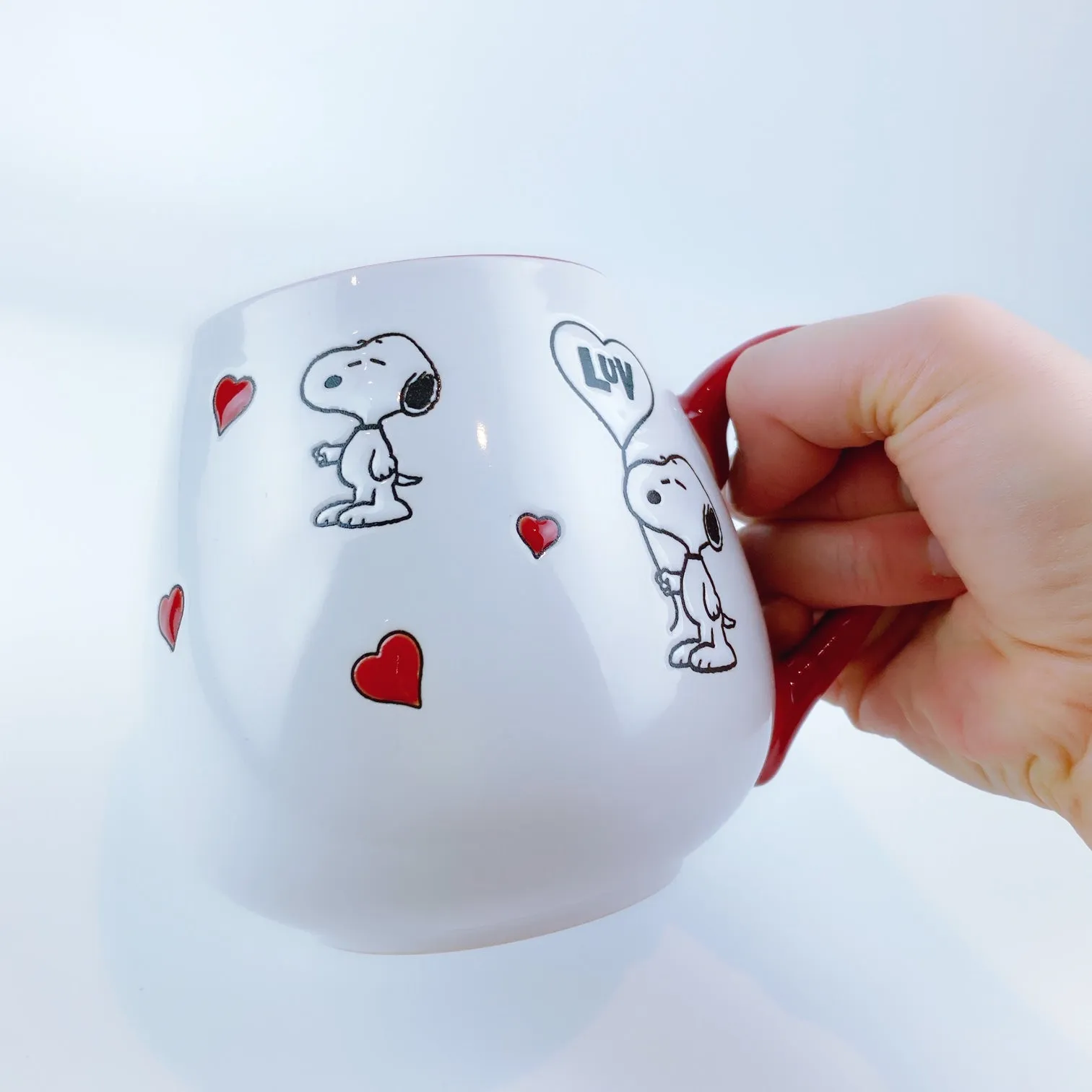 Peanuts Snoopy Luv Balloon Ceramic Red Mug 20oz