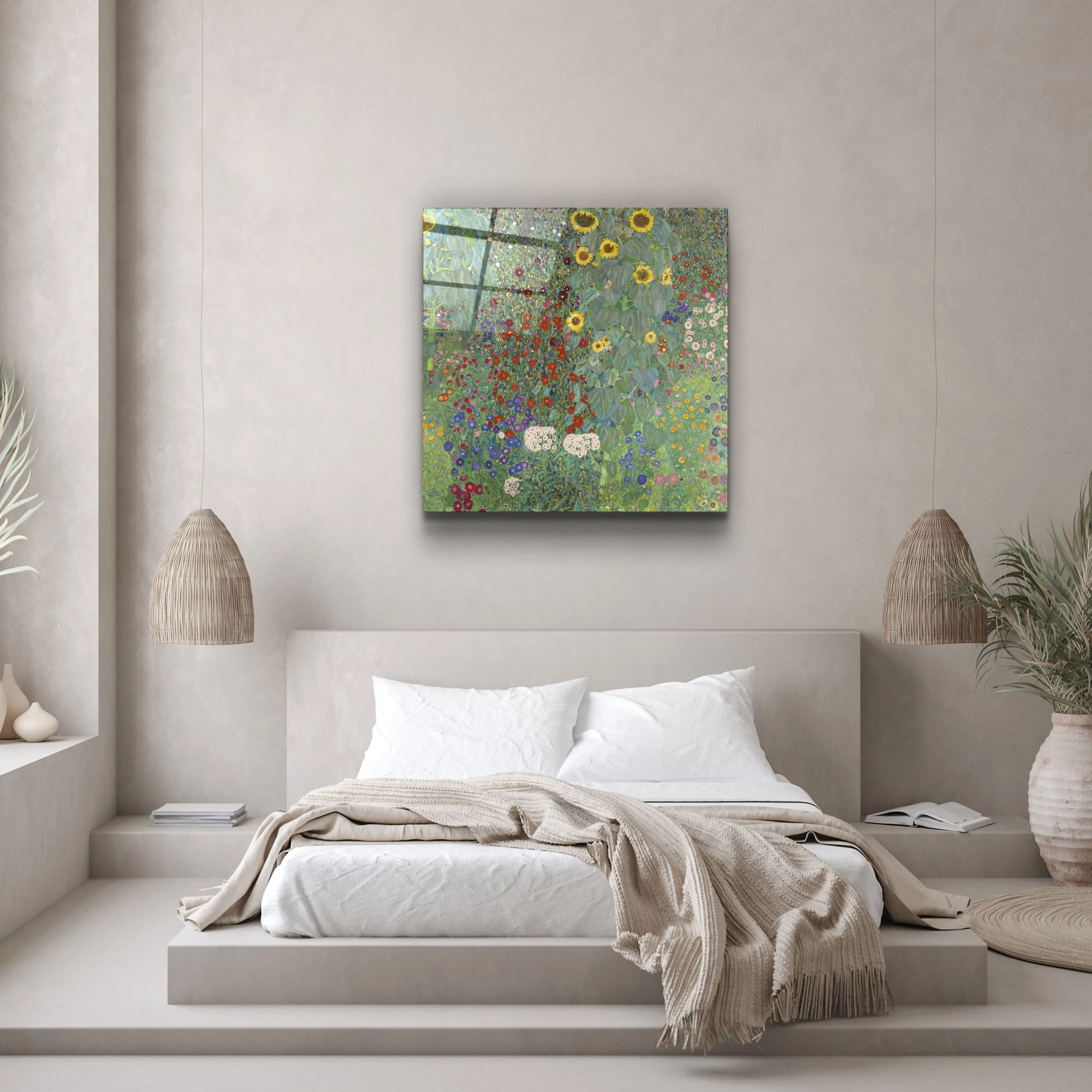 ."Gustav Klimt's Farm Garden with Sunflowers (1907)". Glass Wall Art