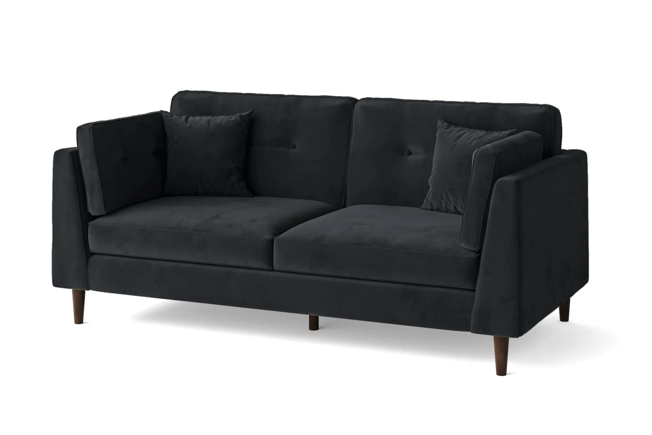 Ragusa 3 Seater Sofa Dark Grey Velvet