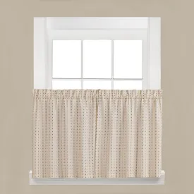 Saturday Knight Ltd Hopscotch Collection High Quality Stylish Versatile And Modern Window Tiers - 2 Piece - Nautral